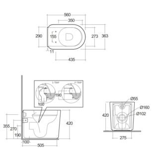 Rak Valet Rimless Back To Wall Toilet With Soft Close Seat - Image 3