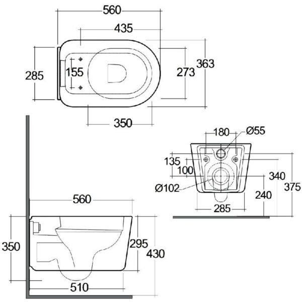 Rak Valet Rimless Wall Hung Toilet With Soft Close Seat - Image 4