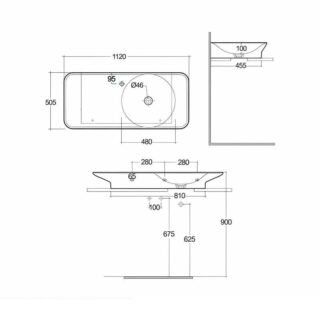 Rak Valet Right Ledge Wall Hung Basin - 920mm Wide - Image 9