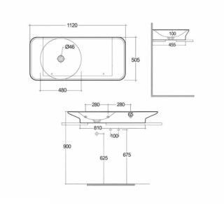 Rak Valet Right Ledge Wall Hung Basin - 920mm Wide - Image 6