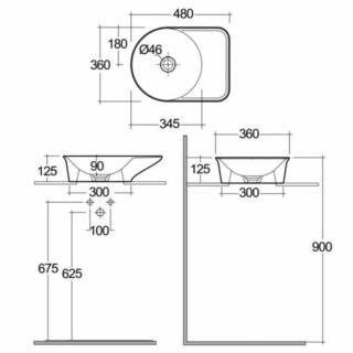 Rak Valet Round Countertop Basin - 480mm Wide - No TH - Image 3