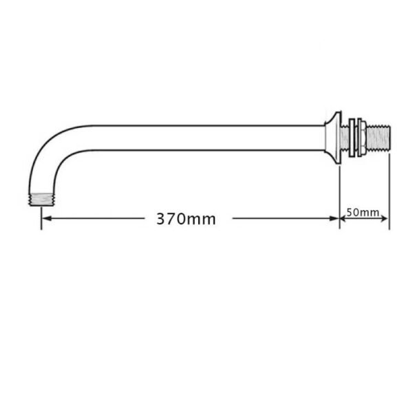RAK Wall Mounted Shower Arm - 350mm Long - Image 2