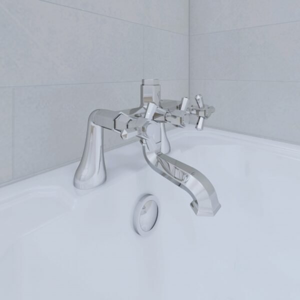 RAK Washington Bath Filler Tap - 2 TH - Chrome - Image 2
