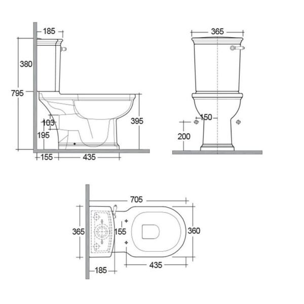 RAK Washington Open Back Close Coupled Toilet With Cistern & Soft Close Seat - Alpine White