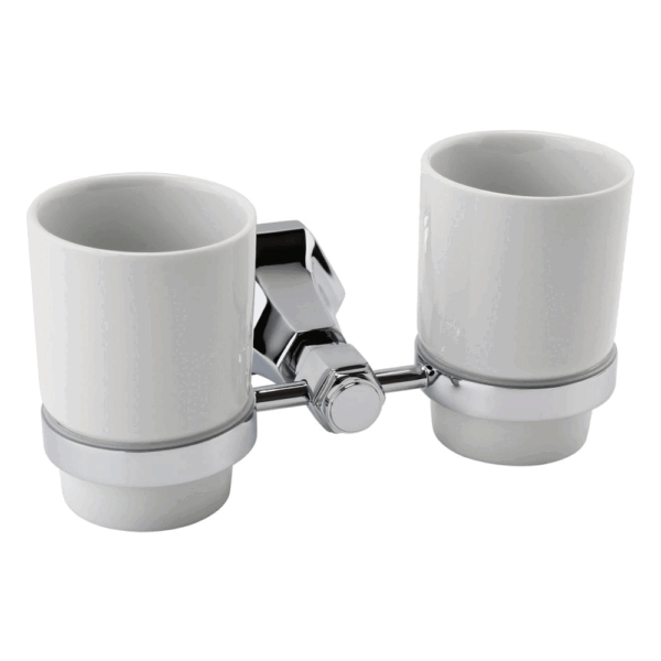 RAK Washington Double Tumbler And Holder - Chrome