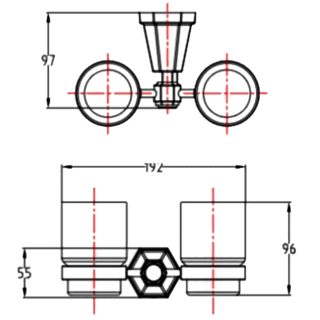 RAK Washington Double Tumbler And Holder - Chrome - Image 2