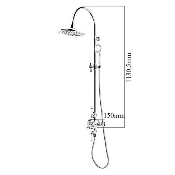 RAK Washington Thermostatic Exposed Shower Kit - Chrome - Image 2