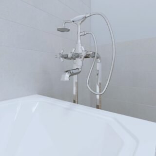 RAK Washington Freestanding Bath Shower Mixer Tap - 1 TH - Chrome - Image 2