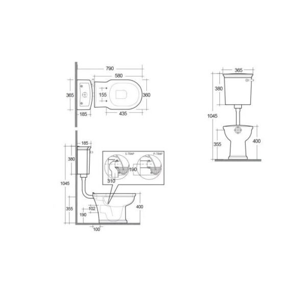 RAK Washington High Level Toilet With Soft Close Seat - Alpine White - Image 3