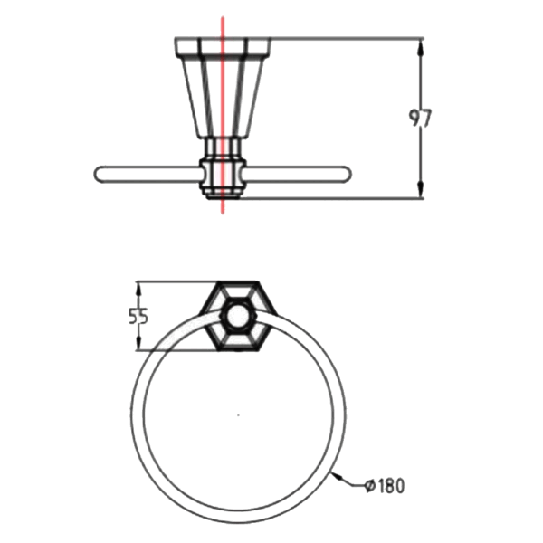RAK Washington Towel Ring - Chrome - Image 2