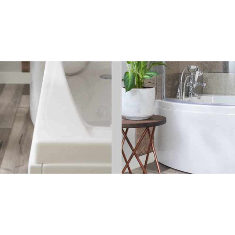 Carron Aspect P Shaped Shower Bath - 1700mm x 800mm - No TH - White - Image 2