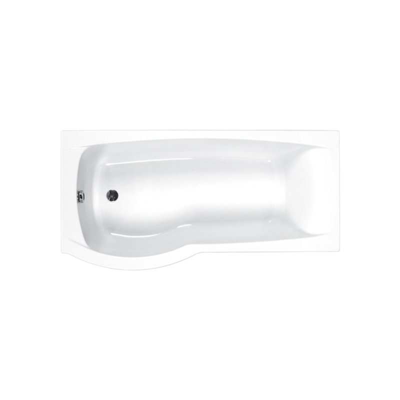 Carron Aspect P Shaped Shower Bath - 1700mm x 800mm - No TH - White
