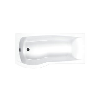 Carron Delta P Shaped Shower Bath - No TH - White - Image 2