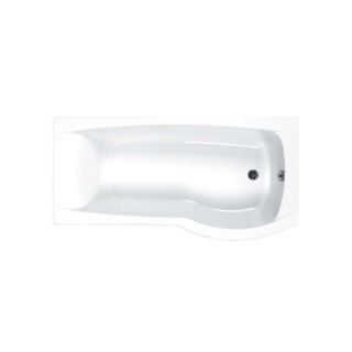 Carron Delta P Shaped Shower Bath - No TH - White - Image 3