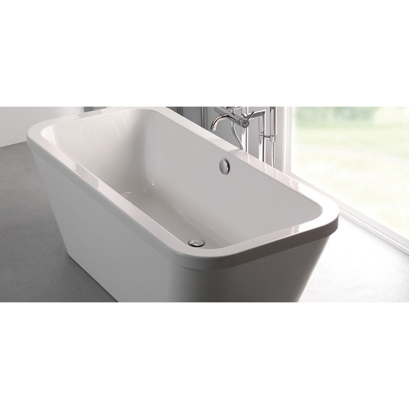 Carron Halcyon Rectangular Carronite Freestanding Bath With Overflow Bath Filler - 1750mm x 800mm - No TH