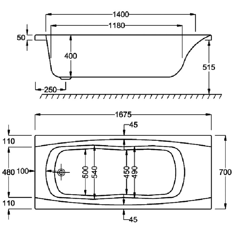 Carron Imperial Single Ended Bath With Twin Grip - No TH - White - Image 8