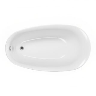 Carron Paradigm Carronite Freestanding Bath With Overflow Bath Filler - 1550mm x 850mm - No TH - White - Image 2