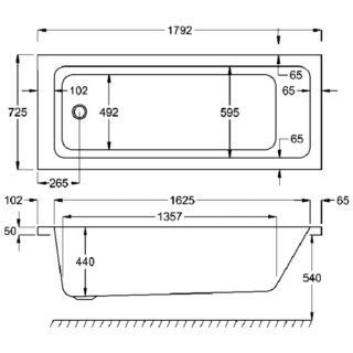 Carron Quantum Single Ended Bath - No TH - White - Image 12