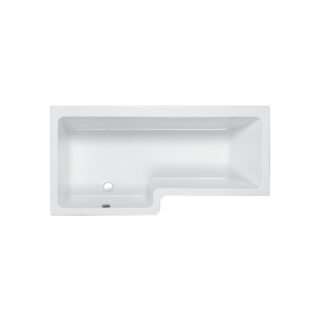 Carron Quantum P Shaped Shower Bath - No TH - White - Image 2