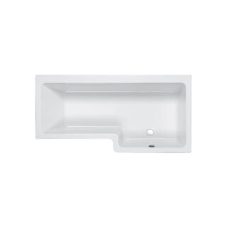 Carron Quantum P Shaped Shower Bath - No TH - White - Image 5