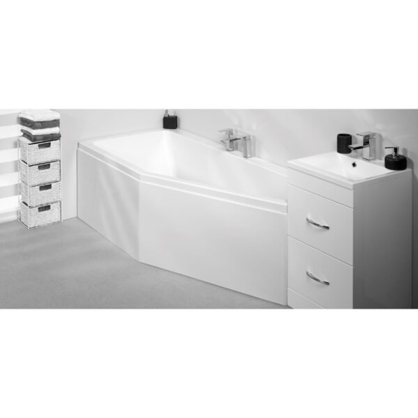 Carron Quantum Space Saver Shower Bath - 1700mm x 750mm - No TH - White
