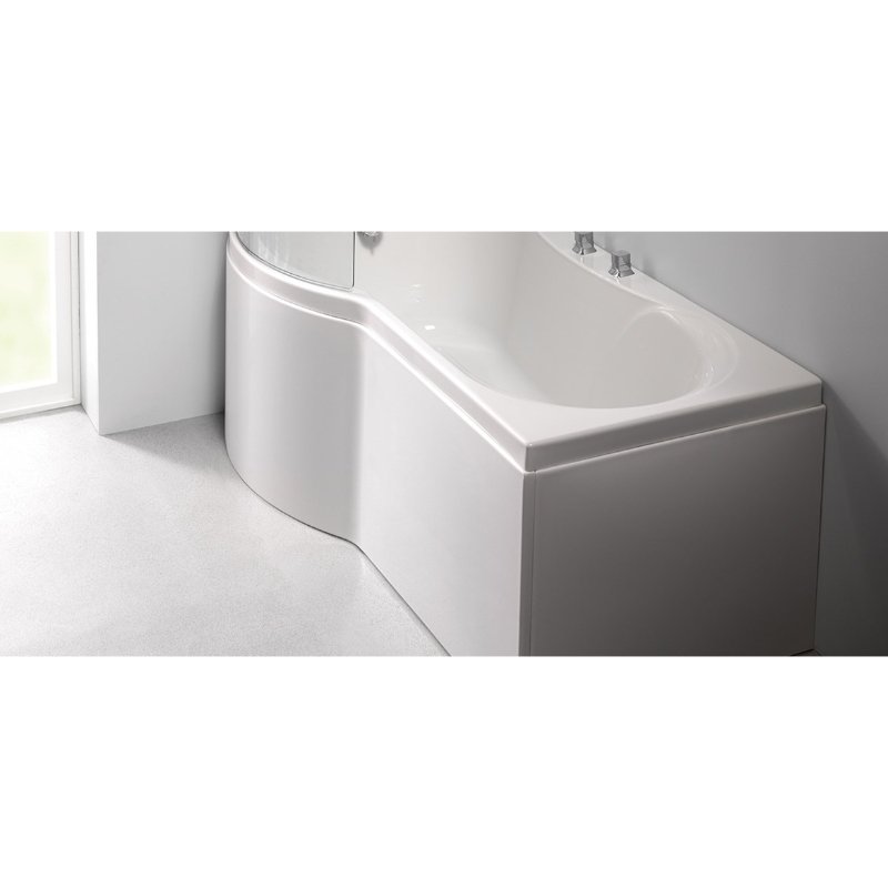 Carron Arc P Shaped Shower Bath -  1700mm x 850mm - No TH - White