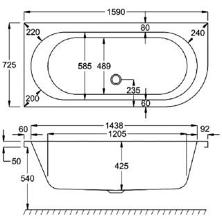 Carron Status Double Ended Shower Bath - No TH - White - Image 6