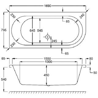 Carron Status Double Ended Shower Bath - No TH - White - Image 5