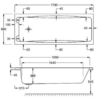 Carron Swallow Single Ended Bath With Twin Grip - No TH - White - Image 5