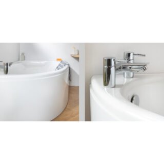 Carron Dove Corner Bath - 1550mm x 950mm - No TH - White - Image 3