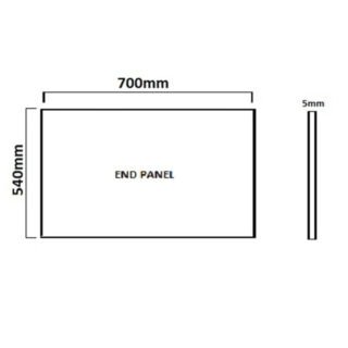 Carron Carronite Shower Bath End Panel - 700mm x 540mm - White - Image 2