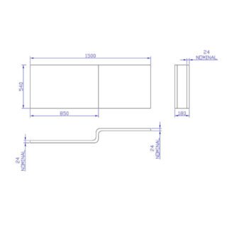 Carron Quantum Shower Bath Front Panel - White - Image 4