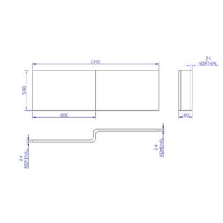 Carron Quantum Shower Bath Front Panel - White - Image 2
