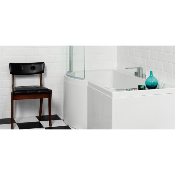 Carron Urban P Shaped Shower Bath - No TH - White