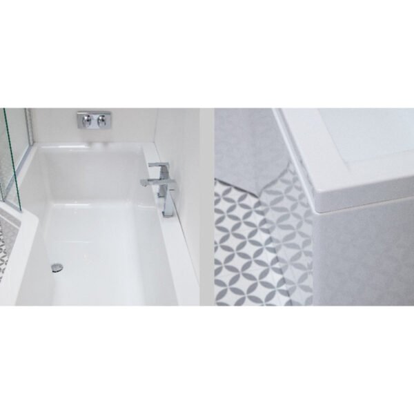 Carron Urban Edge Shower Bath - No TH - White - Image 4