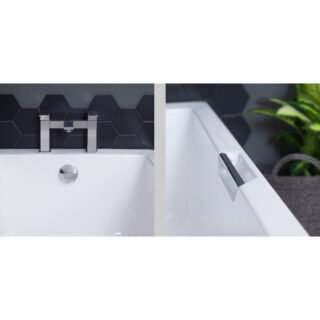 Carron Integra Eco Single Ended Bath Twin Grip - No TH - White - Image 3