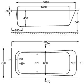 Carron Britannia Single Ended Bath - No TH - White - Image 7