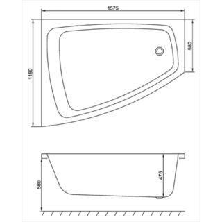 Carron Clipper Corner Bath - 1575mm x 1200mm - No TH - White - Image 6