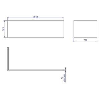 Carron Carronite L Shaped Bath Panel - White - Image 2