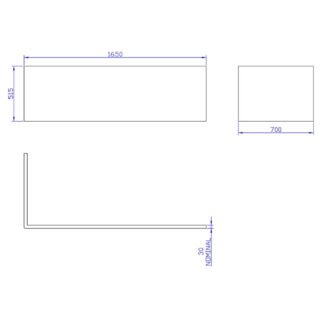 Carron Carronite L Shaped Bath Panel - White - Image 4