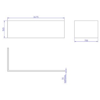 Carron Carronite L Shaped Bath Panel - White - Image 5