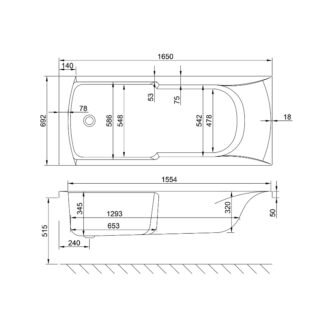 Carron Matrix Single Ended Bath - No TH - White - Image 6