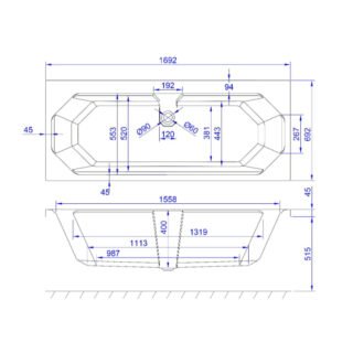 Carron Camden Double Ended Bath - No TH - White - Image 3