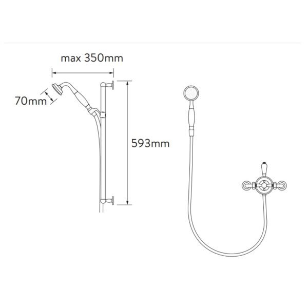 Aqualisa Aquatique Adjustable Height Riser Rail Kit - Image 4