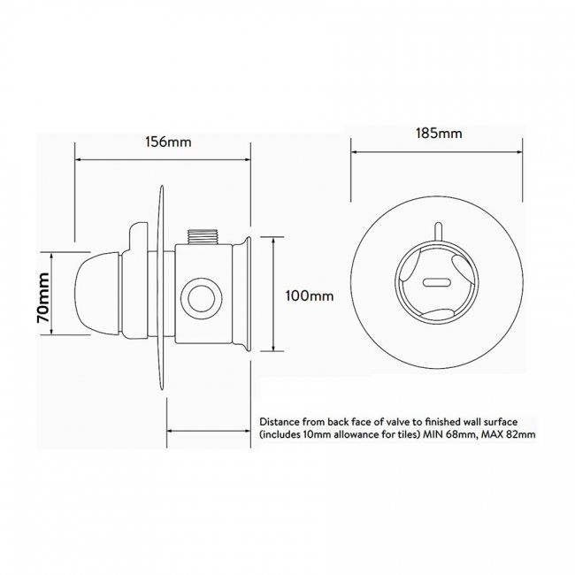 Aqualisa Thermostatic One Outlet Concealed Shower Valve - Chrome - Image 2