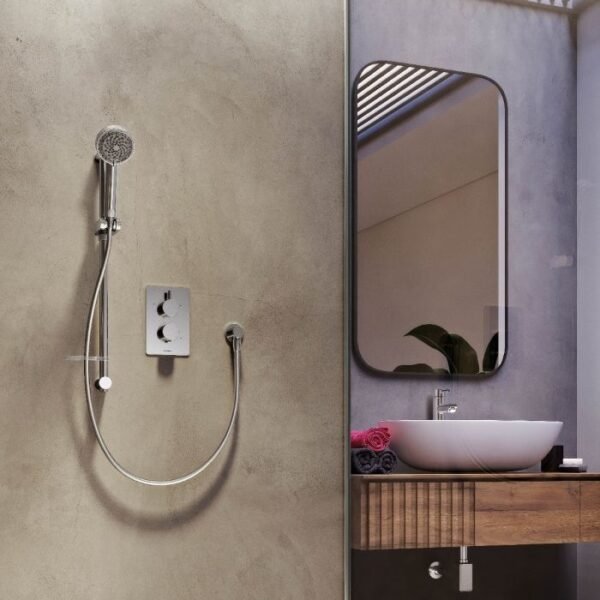 Aqualisa Dream Round One Outlet Thermostatic Concealed Shower Valve With Adjustable Kit - Chrome