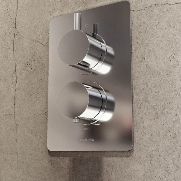 Aqualisa Dream Round One Outlet Thermostatic Concealed Shower Valve With Wall Fixed Head - Chrome - Image 2