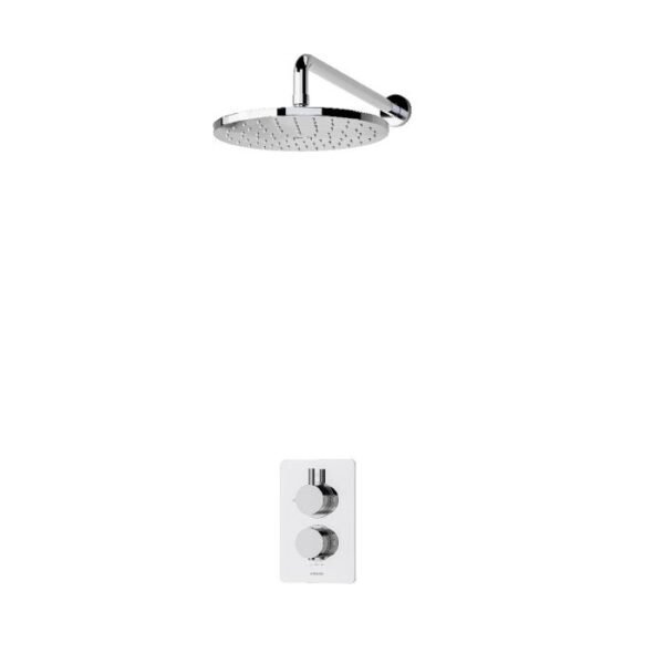 Aqualisa Dream Round One Outlet Thermostatic Concealed Shower Valve With Wall Fixed Head - Chrome - Image 4