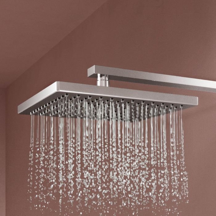 Aqualisa Dream Square One Outlet Thermostatic Concealed Shower Valve With Wall Fixed Head - Chrome - Image 2