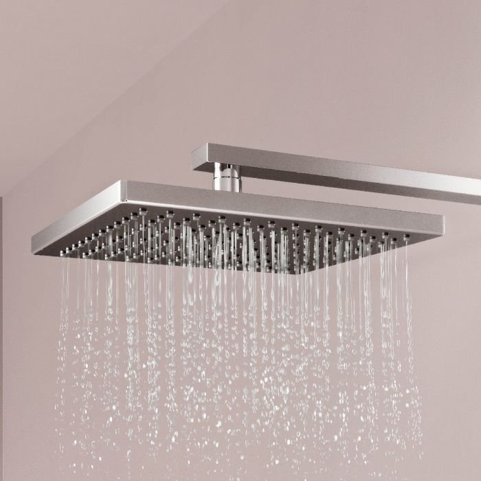 Aqualisa Dream Square Two Outlet Thermostatic Concealed Shower Valve With Shower Handset And Wall Fixed Head - Chrome - Image 3